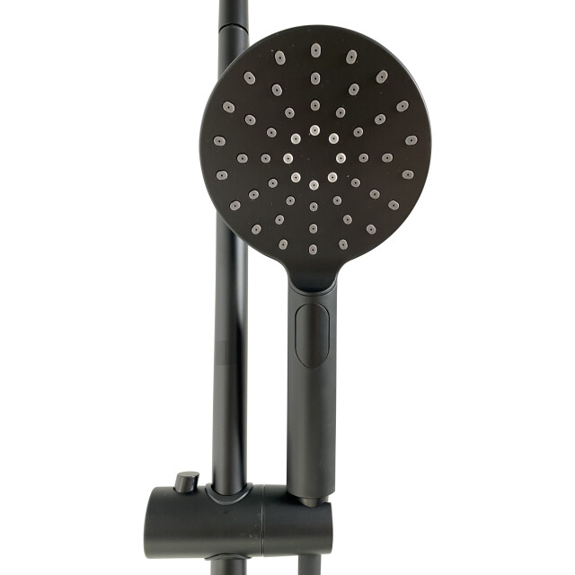 Luzzo ® flower black doucheset thermostaatkraan met glijstang - 3047802 large