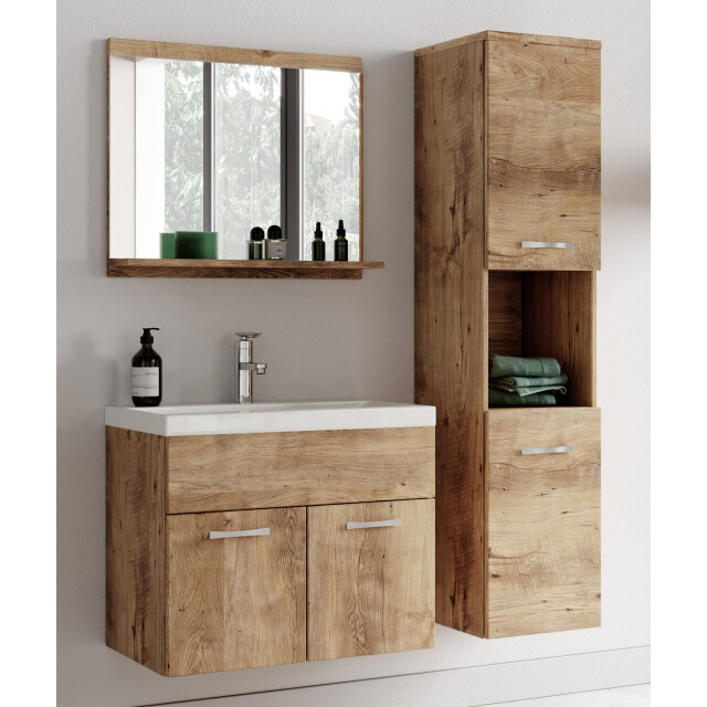 Badplaats Badkamermeubel montreal set 02 60 x 35 cm kastanje eiken badmeubel 3181406 large