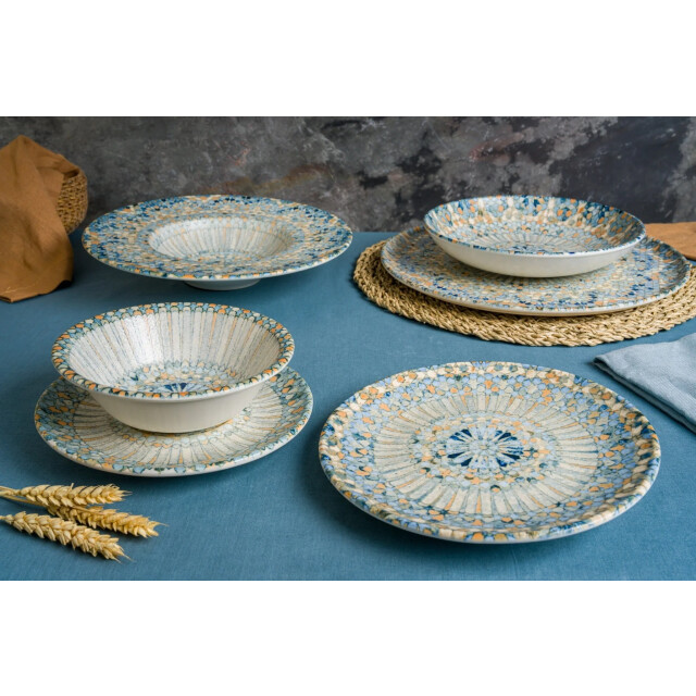 Bonna Dinerbord luca mosaic porselein 27 cm set van 6 3069105 large