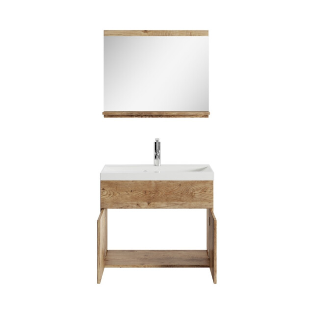 Badplaats Badkamermeubel montreal set 02 60 x 35 cm kastanje eiken badmeubel 3181406 large