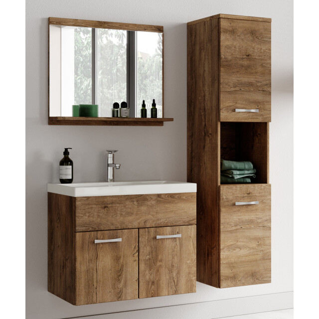 Badplaats Badkamermeubel montreal set 02 60 x 35 cm bruin eiken badmeubel 3181405 large