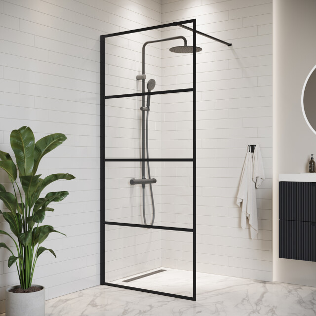 Badplaats Douchewand essos 70 x 200 cm zwart – inloopdouche 8 mm 3181230 large