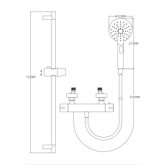 4bathroomz ® flower silver thermostaatkraan met glijstang chroom 3047673 large