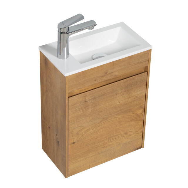 Badplaats Toiletmeubel sinta 40 x 22 cm eiken fonteinmeubel met witte 3181184 large