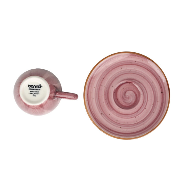 Bonna Espresso kopjes & schotel aura blackberry porselein set van 6 3069983 large