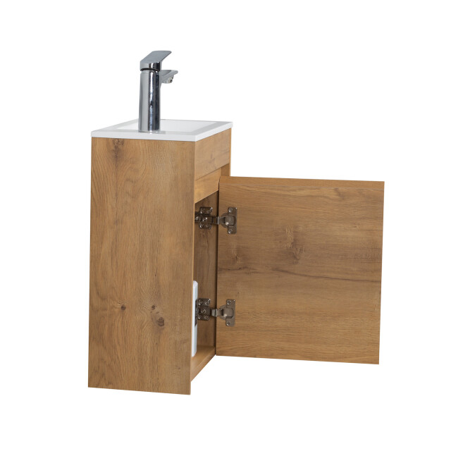 Badplaats Toiletmeubel sinta 40 x 22 cm eiken fonteinmeubel met witte 3181184 large