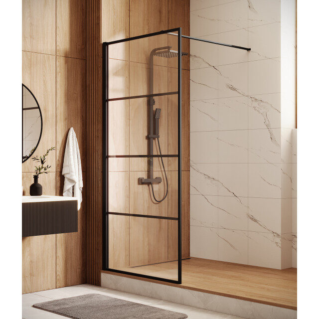 Badplaats Douchewand essos 90 x 200 cm zwart – inloopdouche 8 mm 3181228 large
