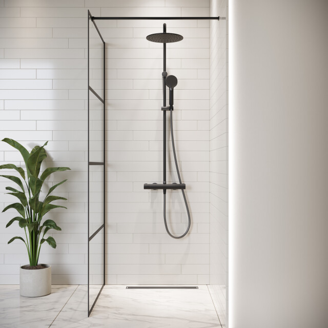 Badplaats Douchewand essos 70 x 200 cm zwart – inloopdouche 8 mm 3181230 large