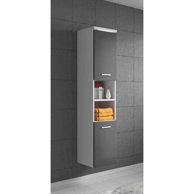 Badplaats Badkamerkast paso 35 x 35 x 160 cm grijs hoogglans hangende 3181280 large