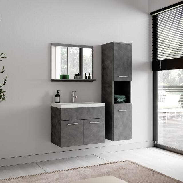 Badplaats Badkamerkast montreal 30 x 30 x 131 cm donker hangende 3181295 large