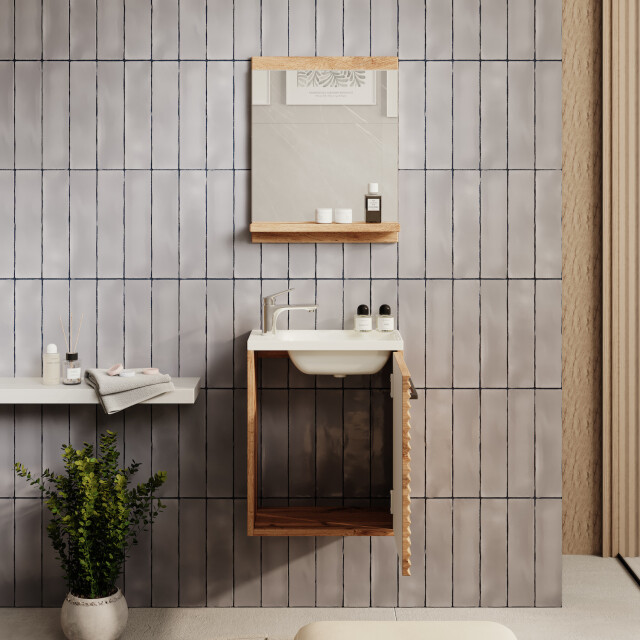 Badplaats Toiletmeubel etna 40 x 22 cm - fonteinmeubel met wastafel en 3180961 large