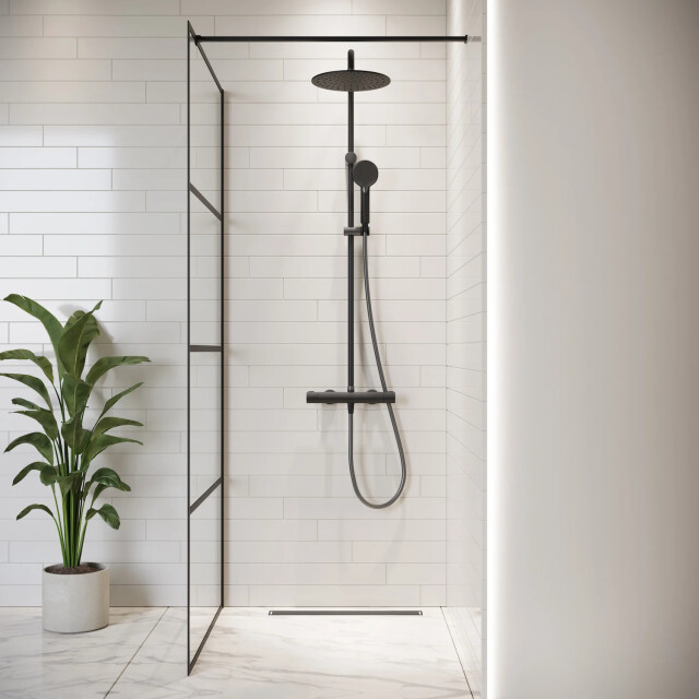 Badplaats Douchewand essos 60 x 200 cm zwart – inloopdouche 8 mm 3181231 large