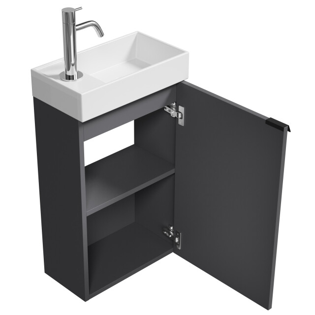 Badplaats Toiletmeubel apollo 40 x 22 cm antraciet fonteinmeubel met 3180982 large