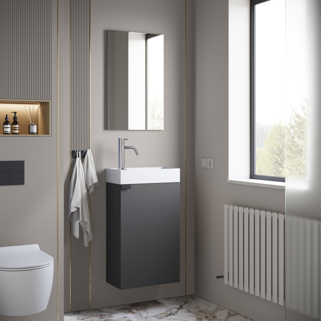 Badplaats Toiletmeubel apollo 40 x 22 cm antraciet fonteinmeubel met 3180982 large