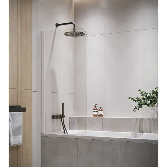Badplaats Badwand torino 70 x 140 cm chroom badscherm draaibaar 5 mm dik - 3181432 large