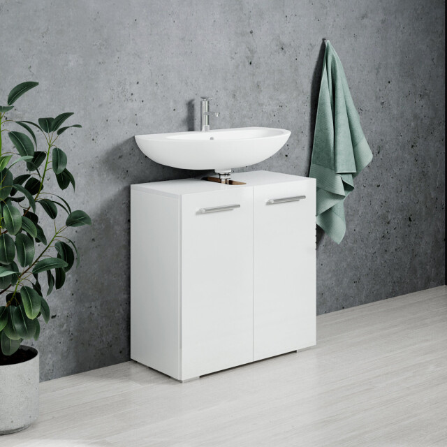 Badplaats Wastafel onderkast jupiter 60 x 30 x 60 cm wit badkamerkast – 3181306 large
