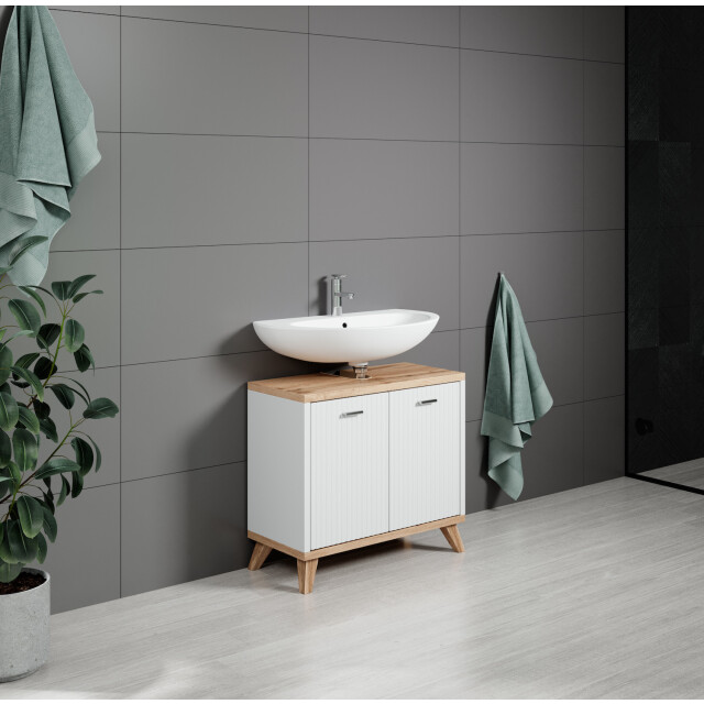 Badplaats Wastafel onderkast colima 60 x 28 x 54 cm met wit - 3180949 large
