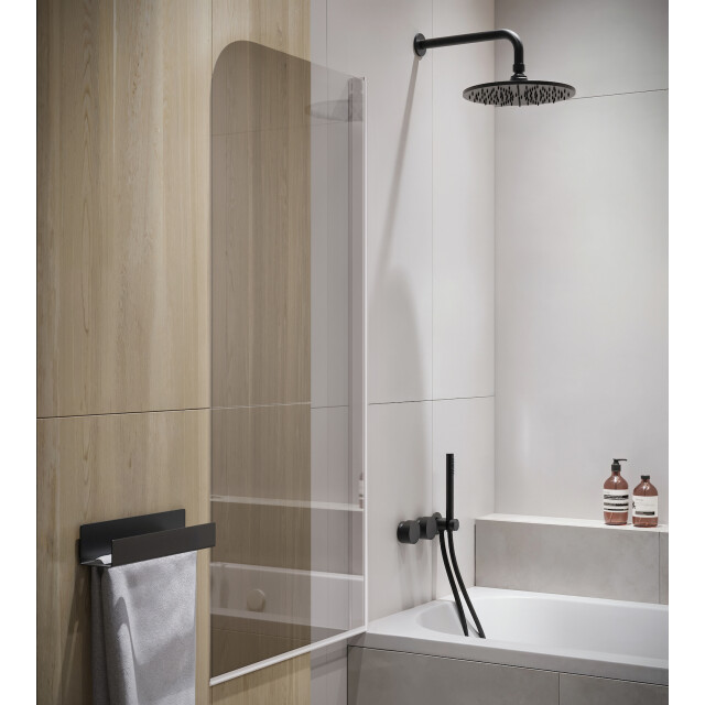 Badplaats Badwand torino 70 x 140 cm chroom badscherm draaibaar 5 mm dik - 3181432 large