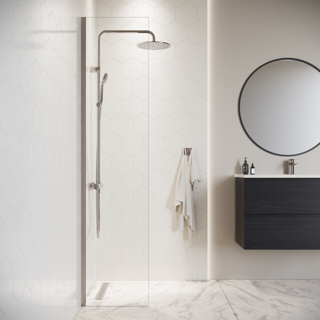 Badplaats Douchewand florida 40 x 200 cm chroom – inloopdouche 8 mm 3181257 large