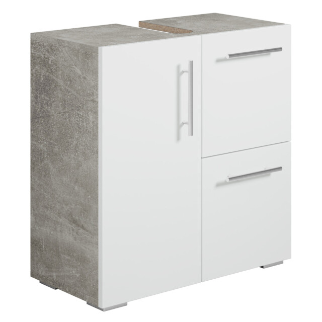 Badplaats Wastafel onderkast mars 60 x 30 x 60 cm beton met wit badkamerkast 3181304 large