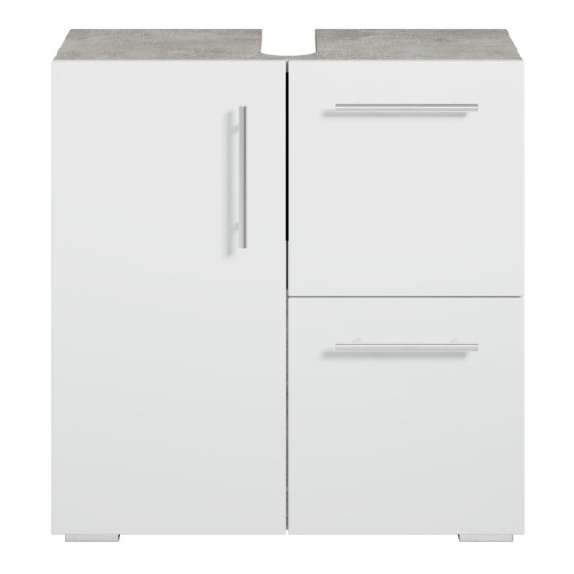 Badplaats Wastafel onderkast mars 60 x 30 x 60 cm beton met wit badkamerkast 3181304 large