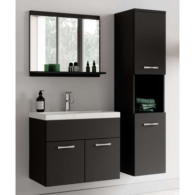 Badplaats Badkamermeubel montreal set 02 60 x 35 cm mat zwart badmeubel met 3181403 large