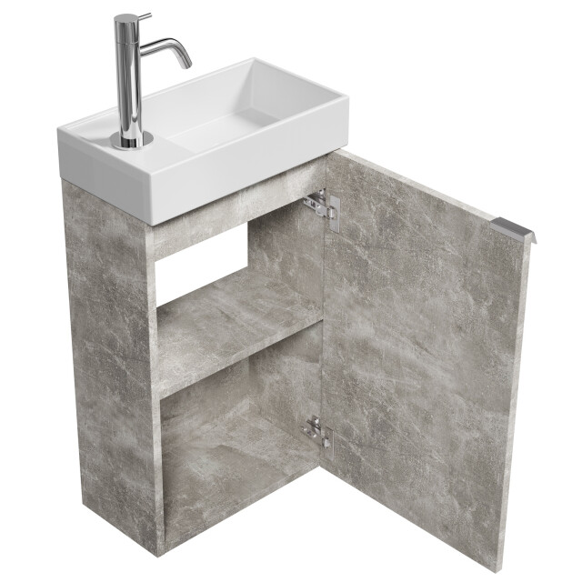 Badplaats Toiletmeubel apollo 40 x 22 cm beton grijs fonteinmeubel met 3180981 large
