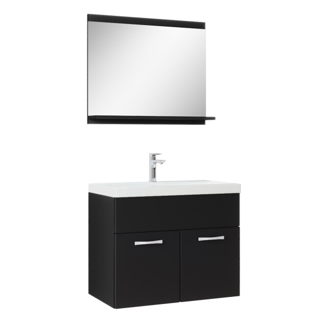 Badplaats Badkamermeubel montreal set 02 60 x 35 cm mat zwart badmeubel met 3181403 large