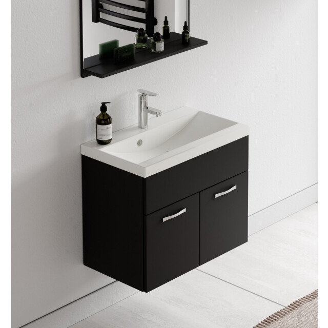 Badplaats Badkamermeubel montreal set 02 60 x 35 cm mat zwart badmeubel met 3181403 large