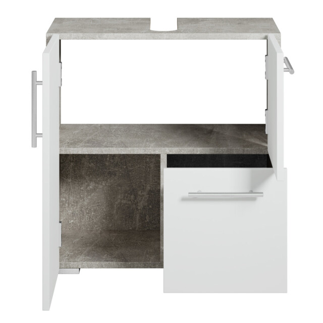 Badplaats Wastafel onderkast mars 60 x 30 x 60 cm beton met wit badkamerkast 3181304 large