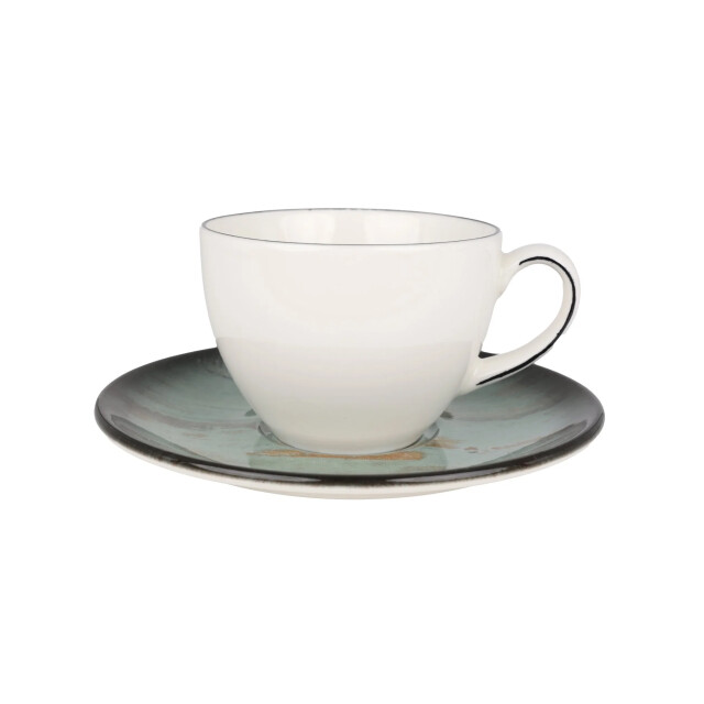 Bonna Thee kopjes & schotel madera porselein set van 6 3069279 large