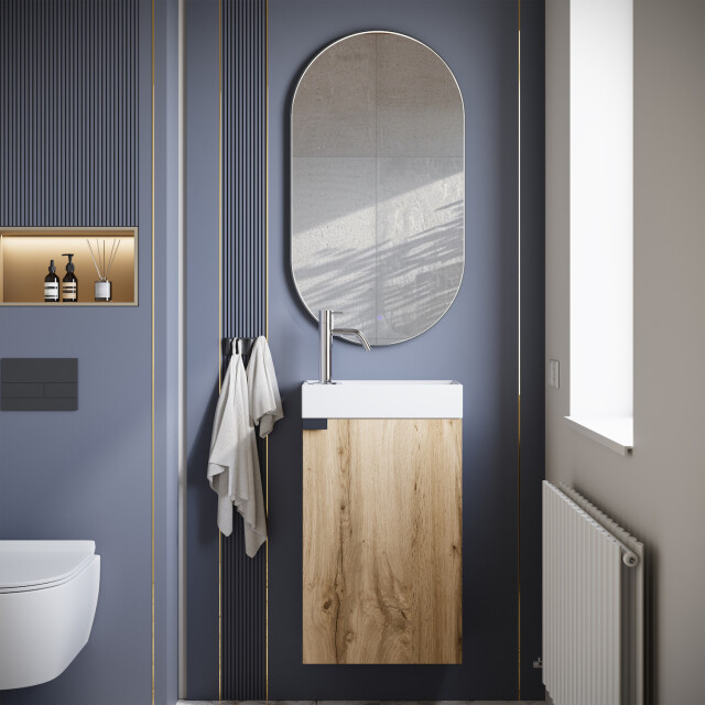 Badplaats Toiletmeubel apollo 40 x 22 cm licht eiken fonteinmeubel met 3180980 large