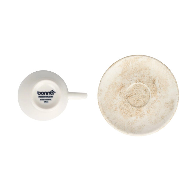 Bonna Espresso kopjes & schotel nacrous porselein set van 6 3070020 large