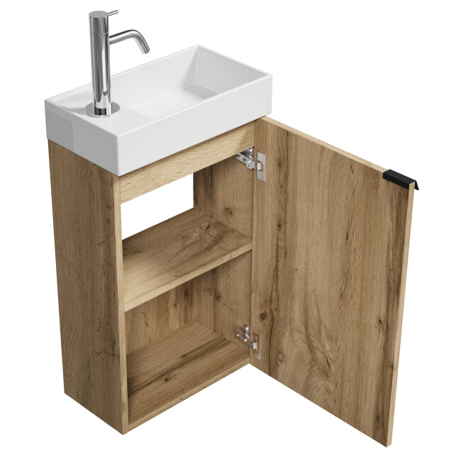 Badplaats Toiletmeubel apollo 40 x 22 cm licht eiken fonteinmeubel met 3180980 large