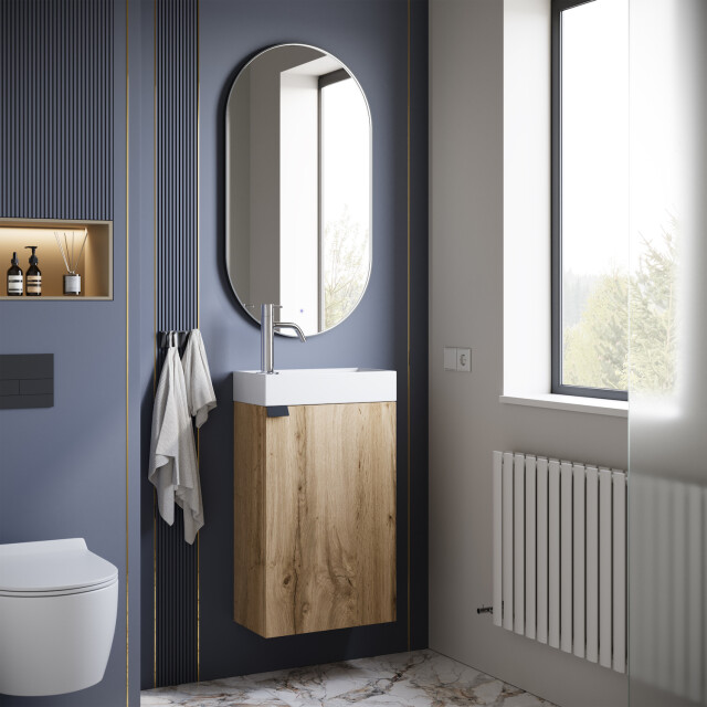 Badplaats Toiletmeubel apollo 40 x 22 cm licht eiken fonteinmeubel met 3180980 large