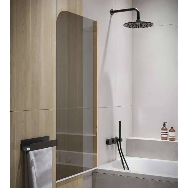 Badplaats Badwand torino 90 x 140 cm rookglas goud badscherm draaibaar 5 3181030 large