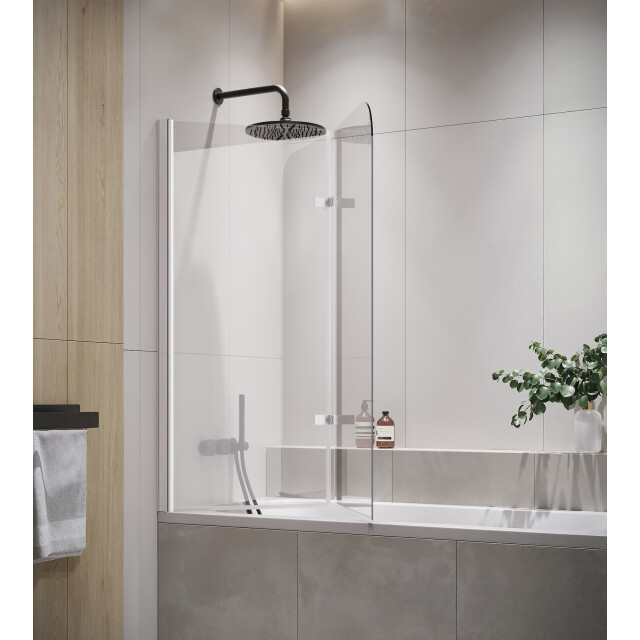Badplaats Badwand austin 110 x 140 cm chroom badscherm draaibaar 5 mm dik - 3181205 large