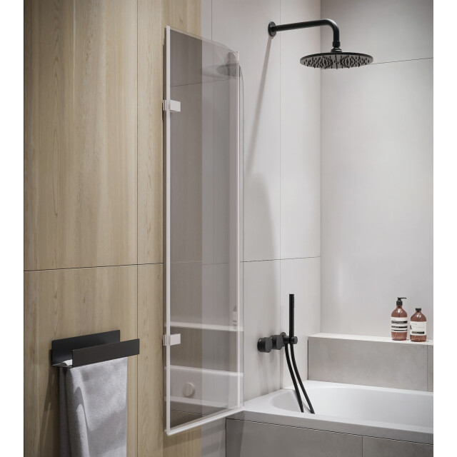 Badplaats Badwand austin 110 x 140 cm chroom badscherm draaibaar 5 mm dik - 3181205 large