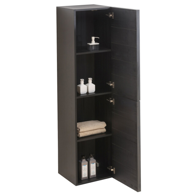Badplaats Badkamerkast vermont 40 x 40 x 172 cm zwart houtnerf hangende 3181015 large