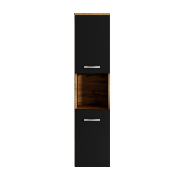 Badplaats Badkamerkast montreal 30 x 30 x 131 cm eiken met zwart hangende 3181291 large