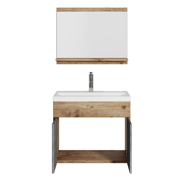 Badplaats Badkamermeubel montreal set 02 60 x 35 cm kastanje eiken met donker 3181083 large