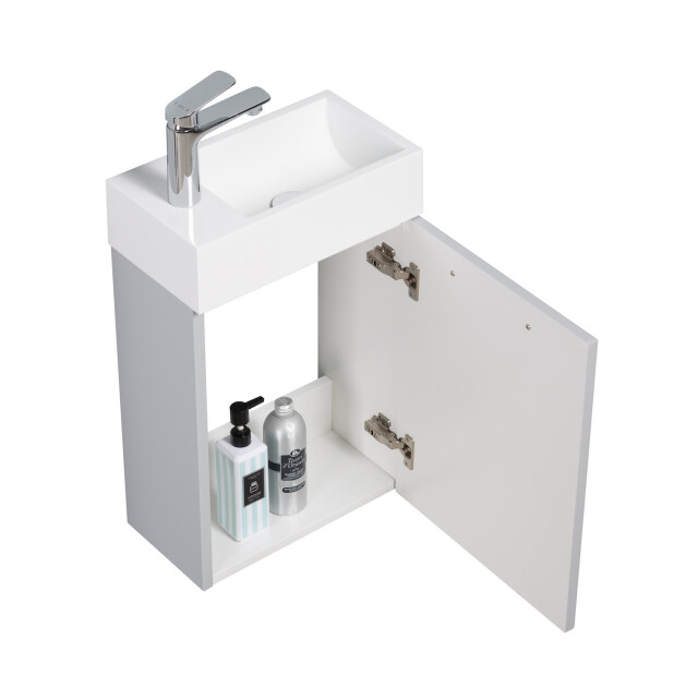 Badplaats Toiletmeubel athene 40 x 22 cm mat grijs fonteinmeubel met 3180995 large