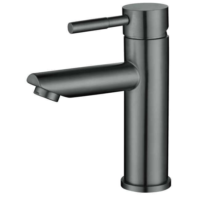 Luzzo ® como gun metal rvs wastafelkraan laag zilver 3047856 large