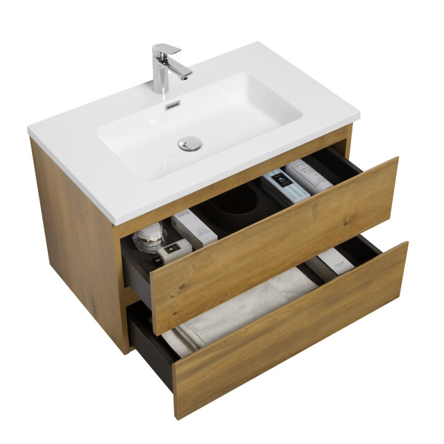 Badplaats Badkamermeubel set angela 80cm - badmeubel met wastafel 3181343 large