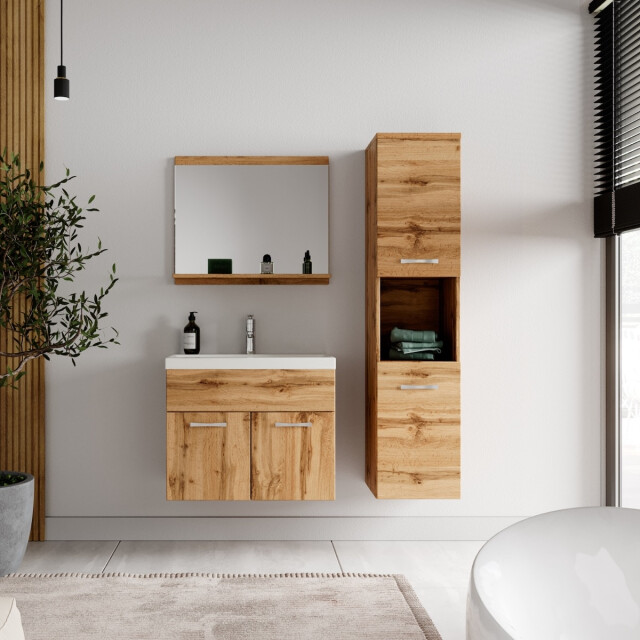 Badplaats Badkamermeubel montreal set 02 60 x 35 cm eiken badmeubel met 3181401 large