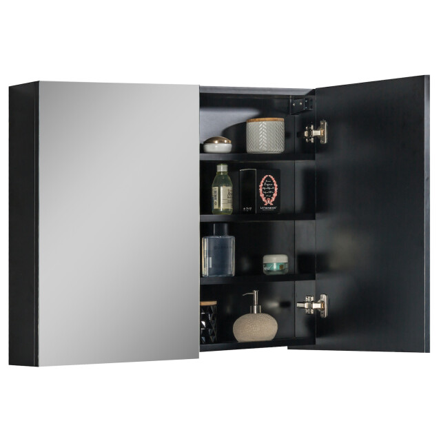 Badplaats Badkamerkast cuba 90 x 16 x 70 cm mat zwart spiegelkast badkamer 3181021 large