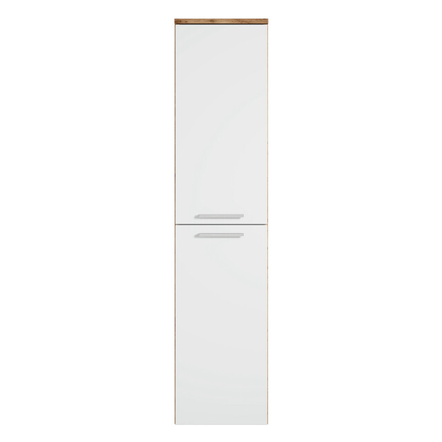 Badplaats Badkamerkast saturnus 35 x 35 x 130 cm eiken met wit hangende 3181153 large