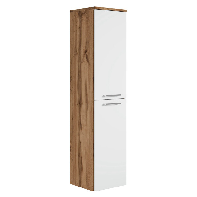 Badplaats Badkamerkast saturnus 35 x 35 x 130 cm eiken met wit hangende 3181153 large