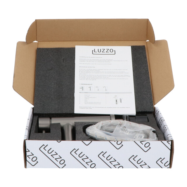 Luzzo ® como gun metal rvs wastafelkraan laag zilver 3047856 large