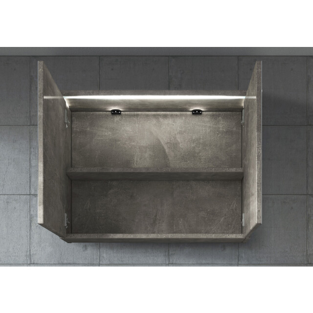 Badplaats Badkamerkast paso 80 x 20 x 60 cm beton grijs spiegelkast badkamer 3181324 large